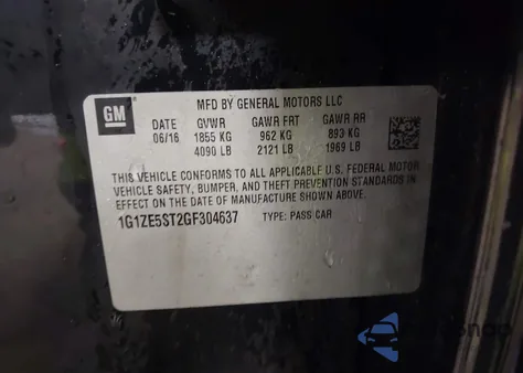 2016 Chevrolet Malibu 1Lt из США, поврежденный, VIN 1G1ZE5ST2GF304637